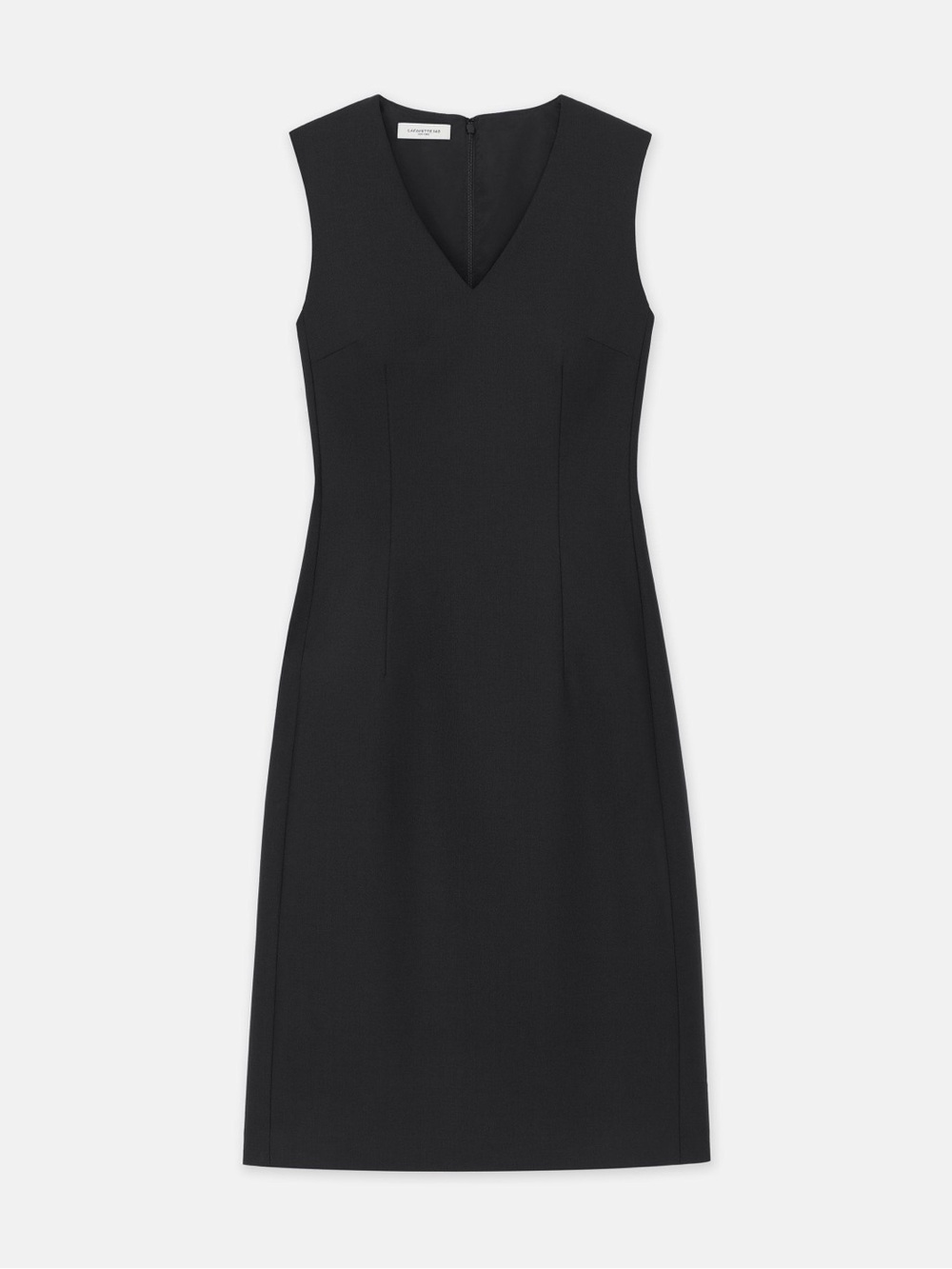 Lafayette 148 New York Black V-Neck Midi Dress